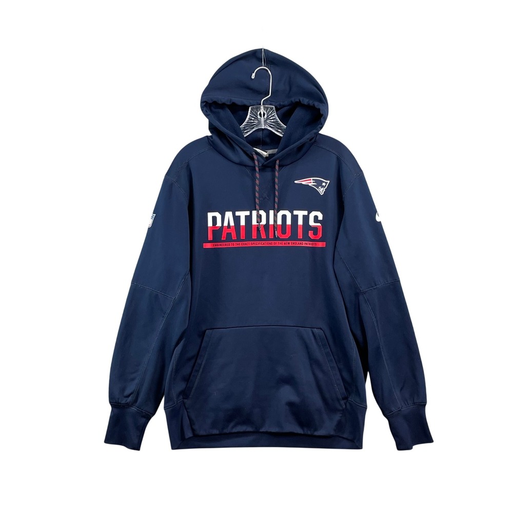 Nike Hoodie Mens Medium Blue New England Patriots NFL Therma-FIT Sweatshirt